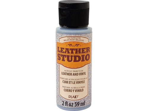 Farba do skór i winylu Leather Studio - Plaid - Silver Glitter, 59 ml