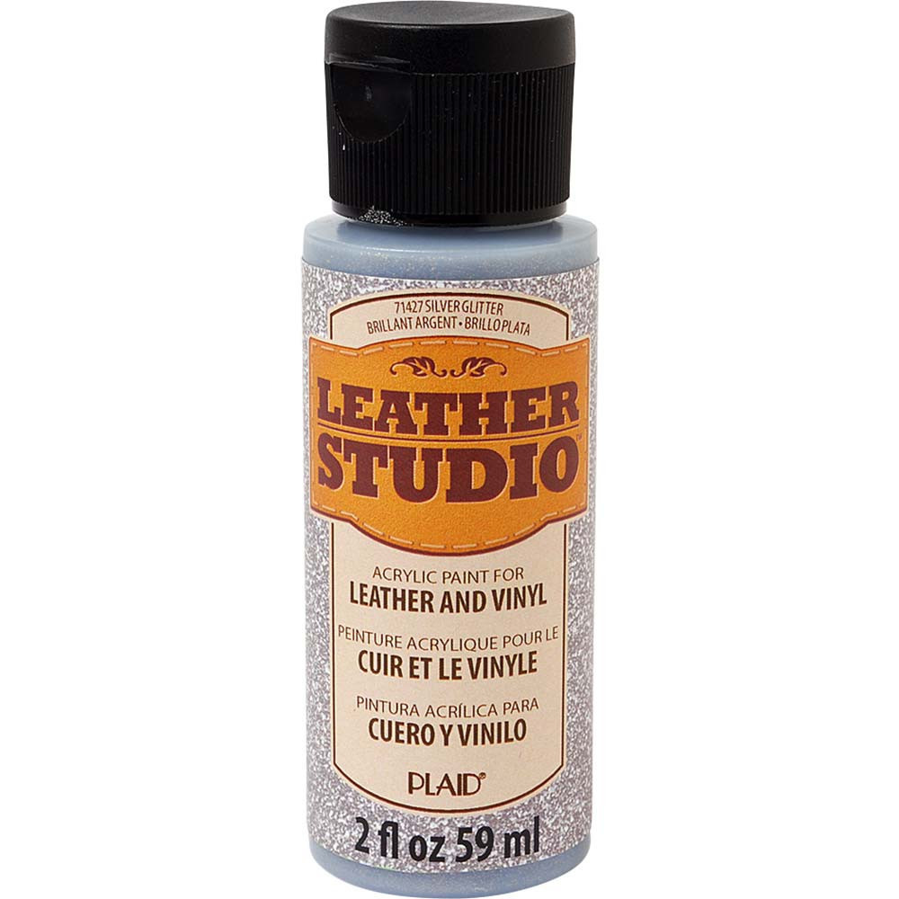 Leather Studio Leather & Vinyl paint - Plaid - Silver Glitter, 59 ml
