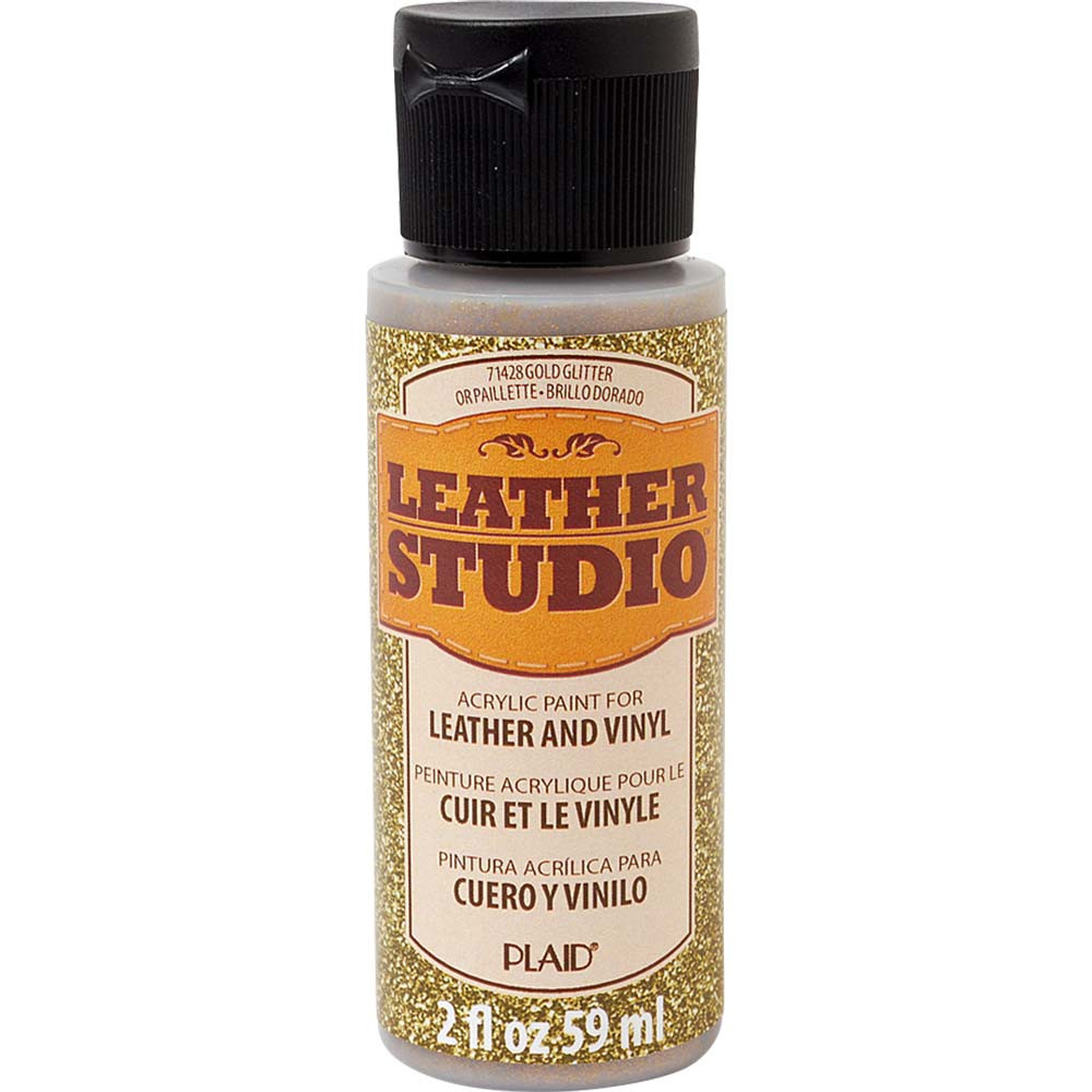 Leather Studio Leather & Vinyl paint - Plaid - Gold Glitter, 59 ml