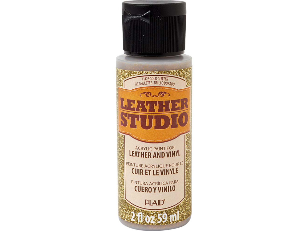 Farba do skór i winylu Leather Studio - Plaid - Gold Glitter, 59 ml