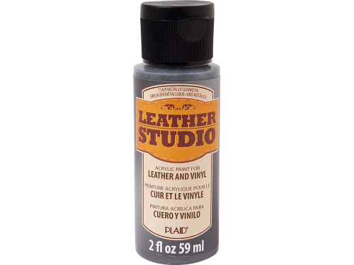 Farba do skór i winylu Leather Studio - Plaid - Metallic Gunmetal, 59 ml