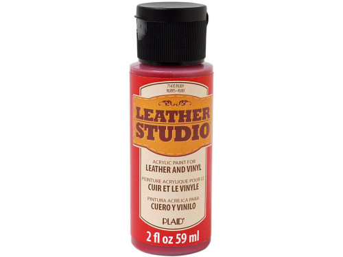 Farba do skór i winylu Leather Studio - Plaid - Ruby, 59 ml