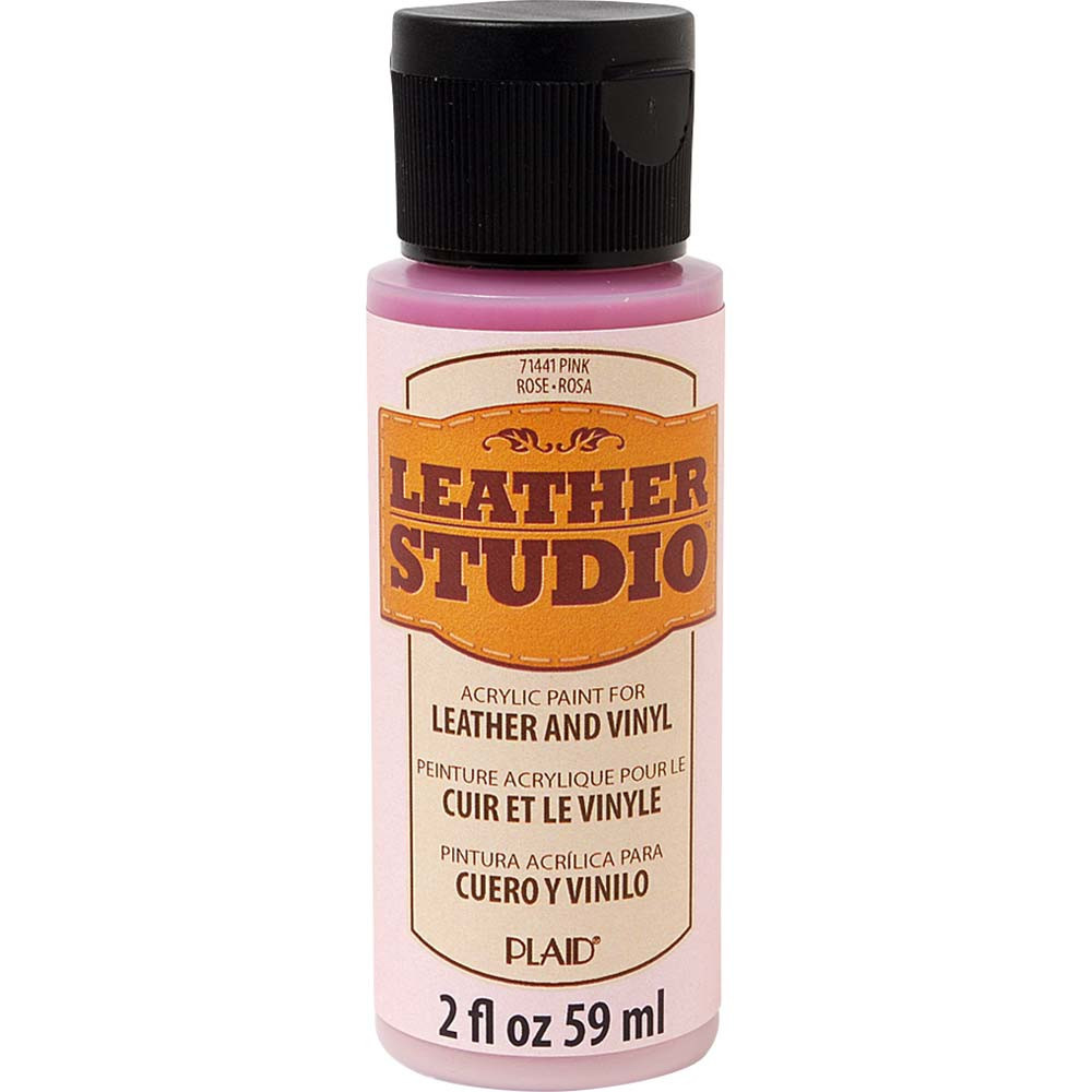 Farba do skór i winylu Leather Studio - Plaid - Pink, 59 ml
