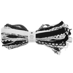 Lucky Dip ribbon set - Rico Design - black and white, 1 m x 30 pcs.