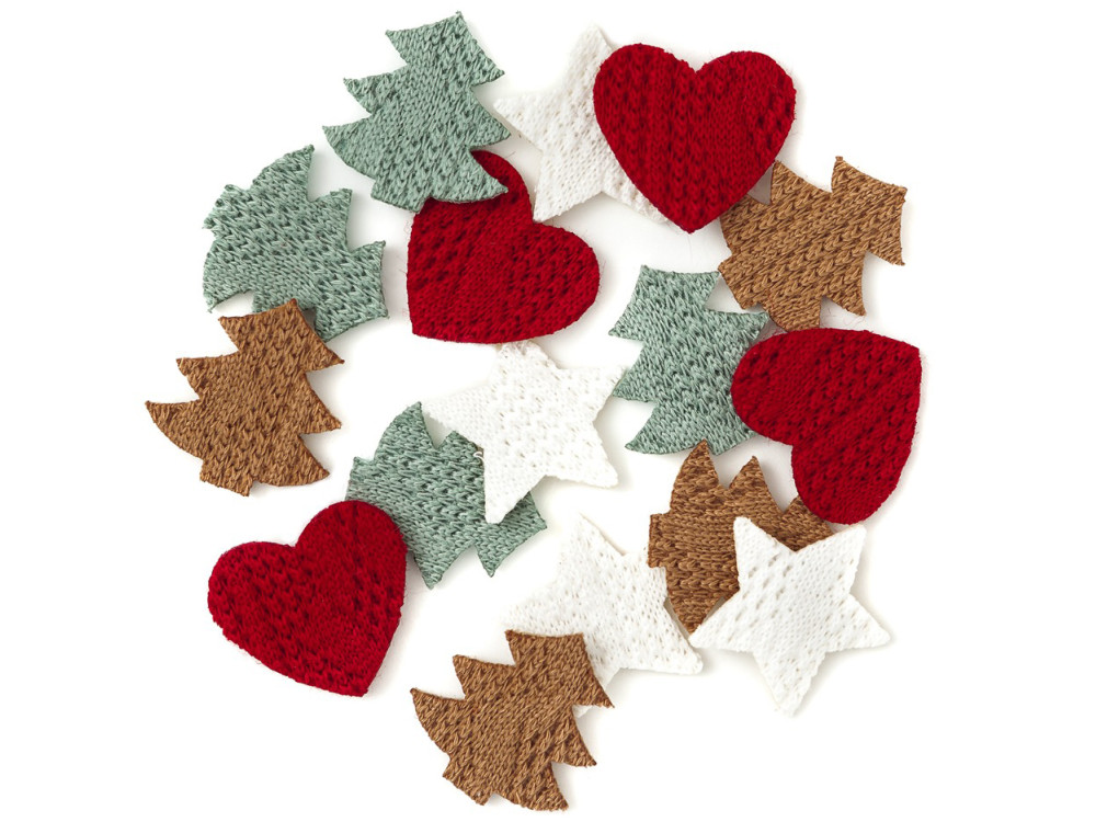 Knit and felt stickers - DpCraft - 16 pcs.