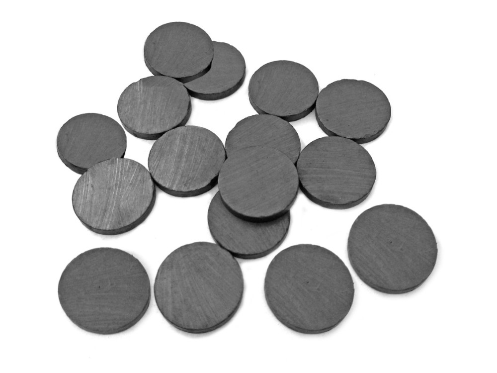Ceramic magnets - DpCraft - black, 16 x 3 mm, 16 pcs.