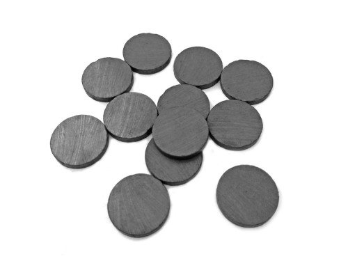 Ceramic magnets - DpCraft - black, 20 x 3 mm, 12 pcs.