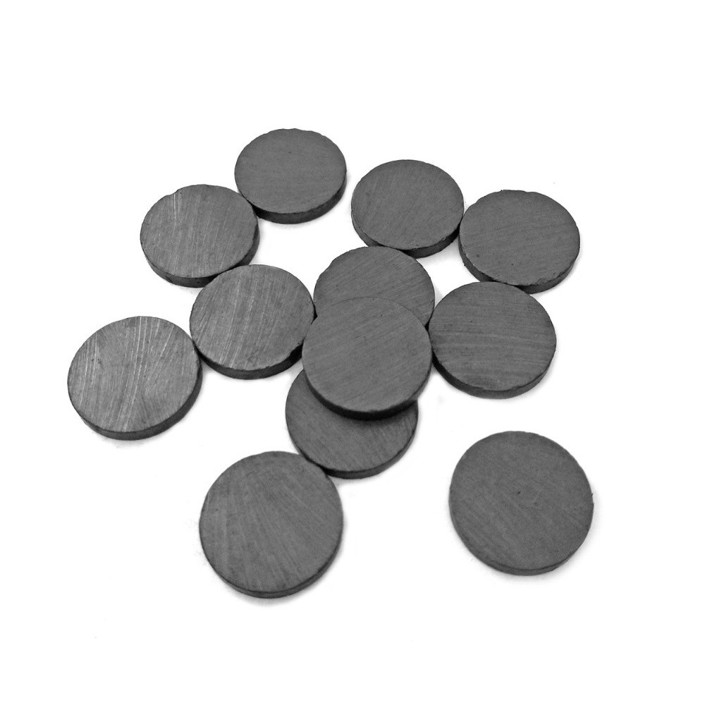 Ceramic magnets - DpCraft - black, 20 x 3 mm, 12 pcs.