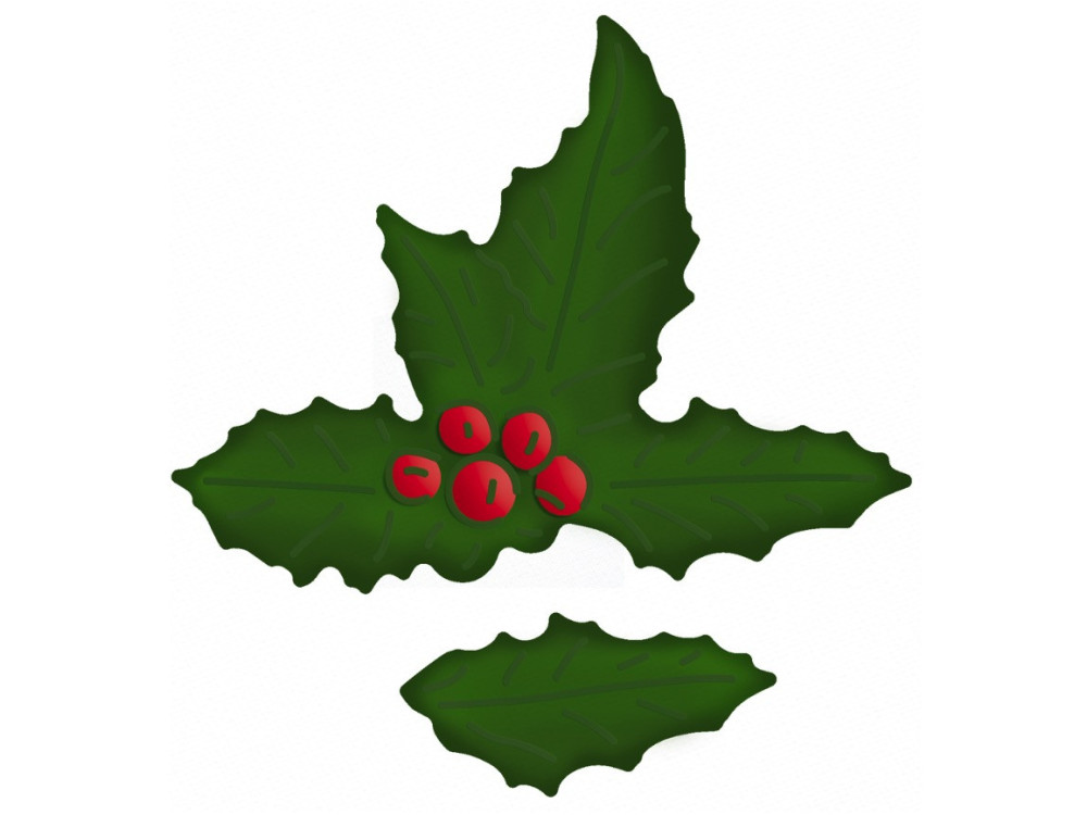 Set of cutting dies - DpCraft - Holly Leaves, 2 pcs.