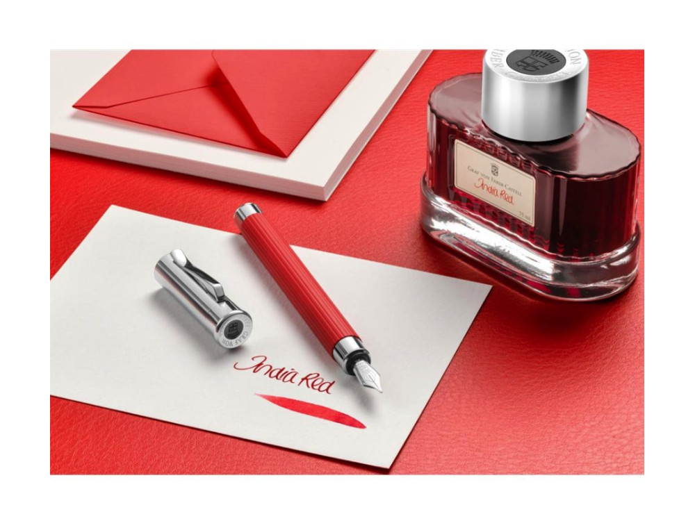Permanent calligraphy ink - Graf Von Faber-Castell - India Red, 75 ml