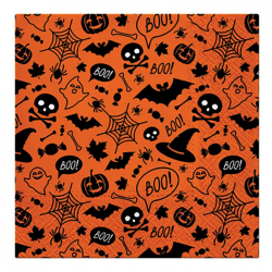 Napkins, Halloween Pattern - Paw - orange, 33 x 33 cm, 20 pcs.