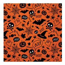 Serwetki na Halloween Pattern - Paw - pomarańczowe, 33 x 33 cm, 20 szt.