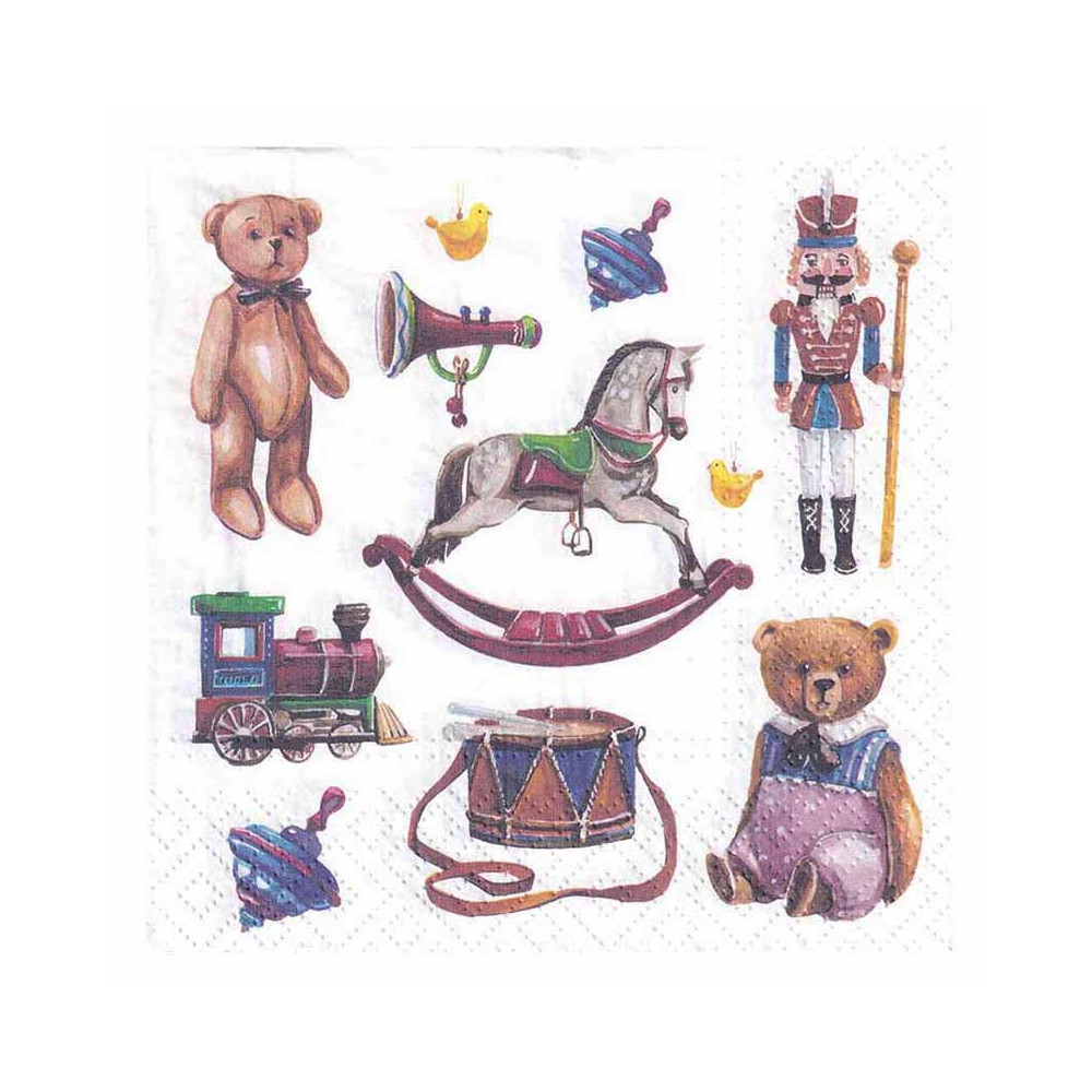 Decorative napkins - Paw - Retro Toys, 33 x 33 cm, 20 pcs.