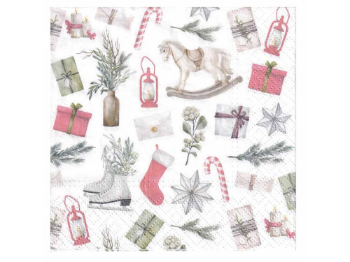 Decorative napkins - Paw - Vintage Holidays, 33 x 33 cm, 20 pcs.