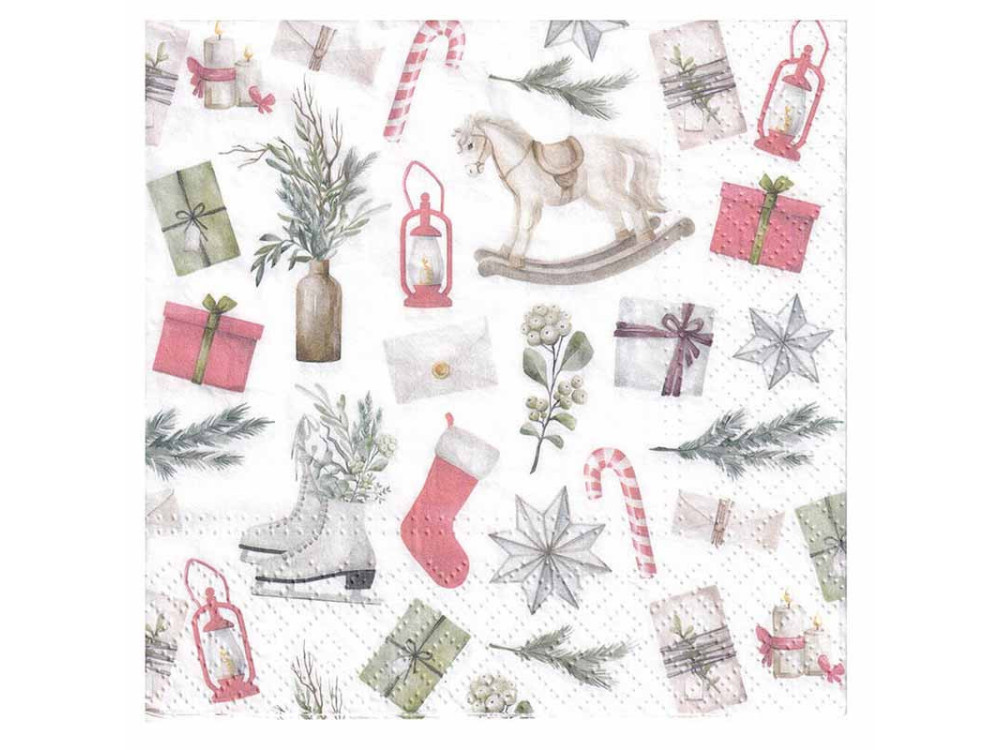 Decorative napkins - Paw - Vintage Holidays, 33 x 33 cm, 20 pcs.