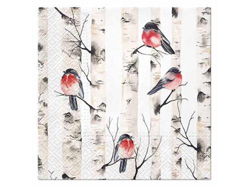 Decorative napkins - Paw - Birch Trees, 33 x 33 cm, 20 pcs.