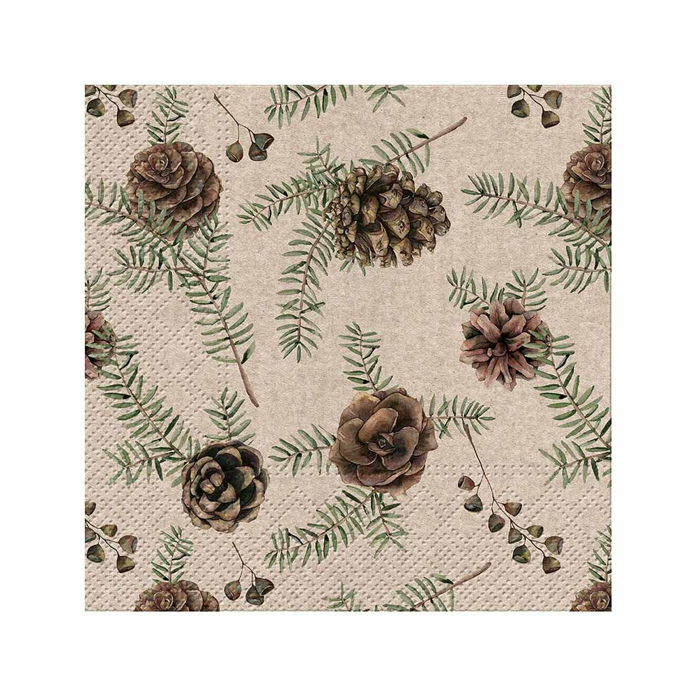 Decorative We Care napkins - Paw - Vintage Christmas Forest, 33 x 33 cm, 20 pcs.