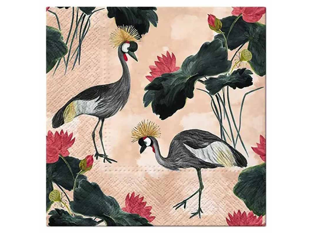 Decorative napkins - Paw - Cranes, 33 x 33 cm, 20 pcs.