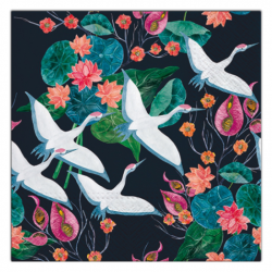 Decorative napkins - Paw - White Cranes, 33 x 33 cm, 20 pcs.