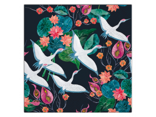 Serwetki ozdobne - Paw - White Cranes, 33 x 33 cm, 20 szt.