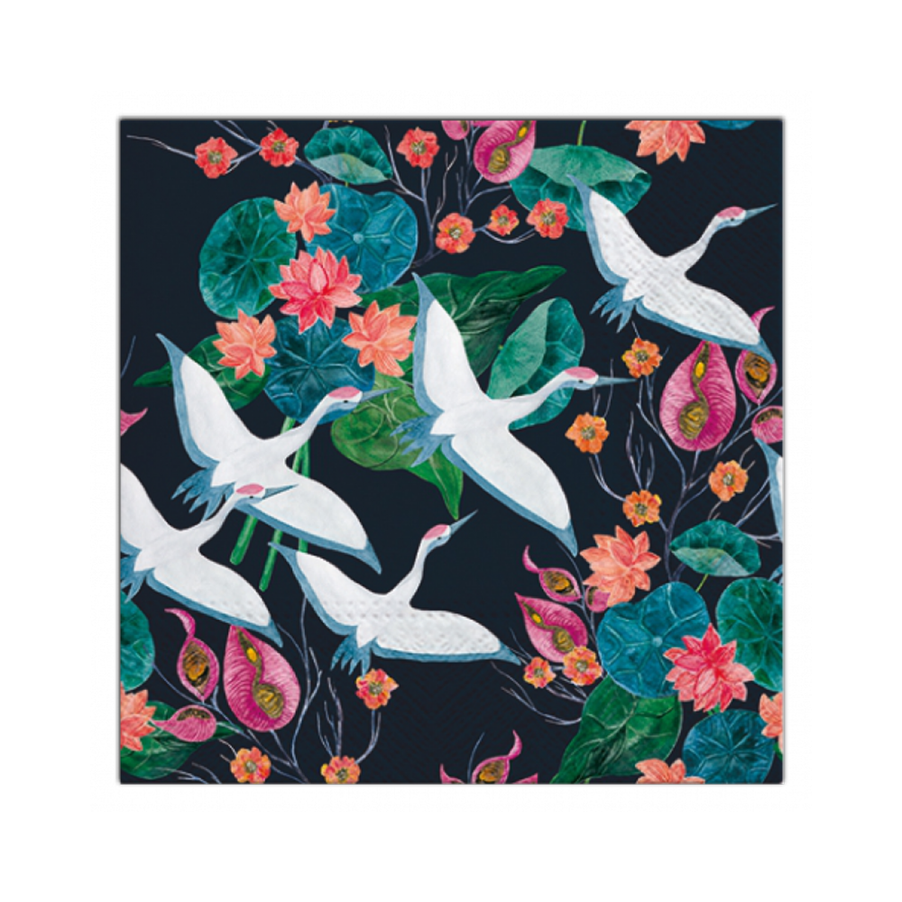 Serwetki ozdobne - Paw - White Cranes, 33 x 33 cm, 20 szt.