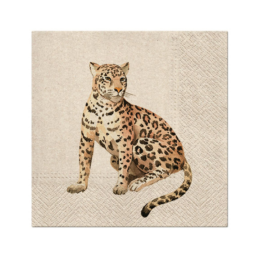 Serwetki ozdobne We Care - Paw - Leopard, 33 x 33 cm, 20 szt.