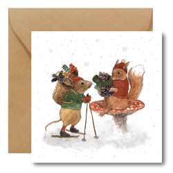 Greeting card - Hi Little - Forest Harvest, 14,5 x 14,5 cm