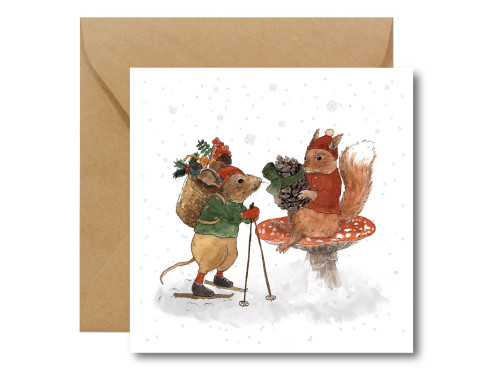 Greeting card - Hi Little - Forest Harvest, 14,5 x 14,5 cm