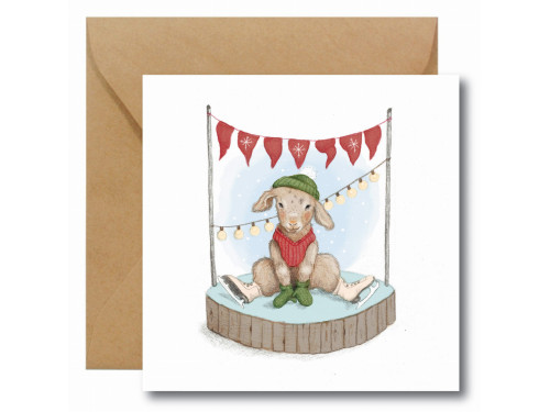 Greeting card - Hi Little - Goat, 14,5 x 14,5 cm