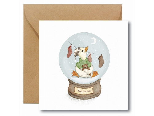 Greeting card - Hi Little - Snowball, 14,5 x 14,5 cm