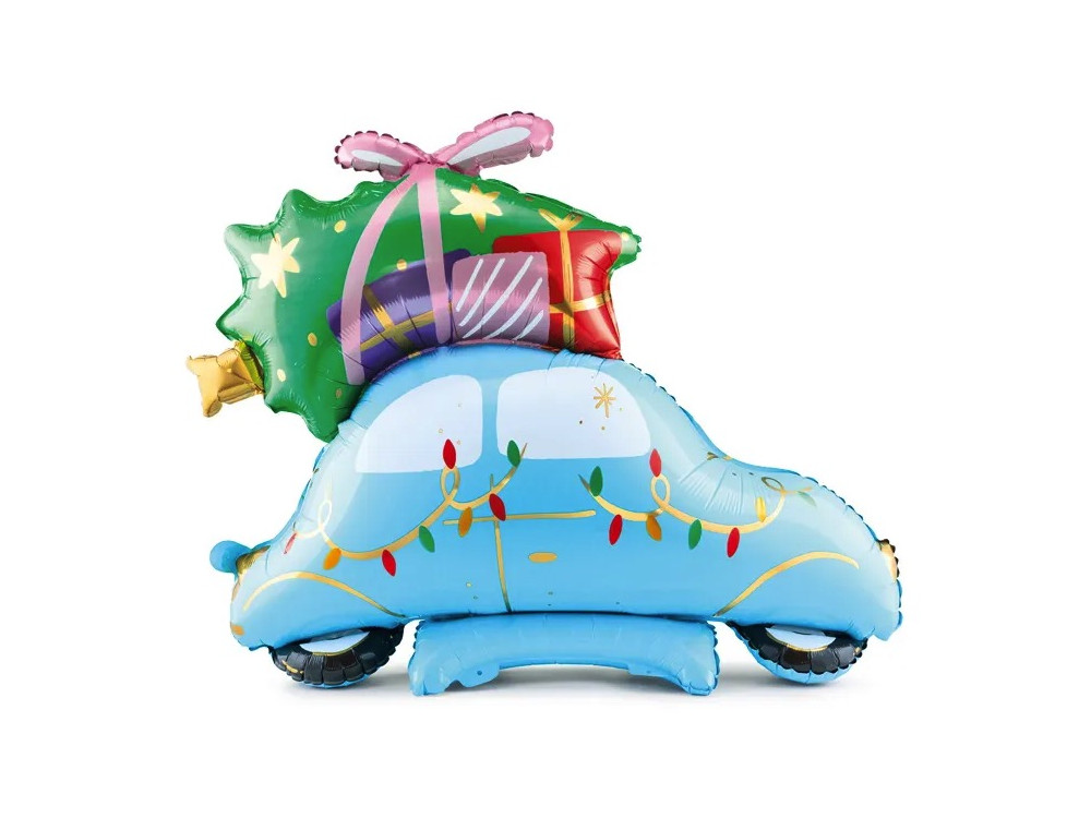 Foil balloon, Christmas Car - standing, 102 x 107 cm