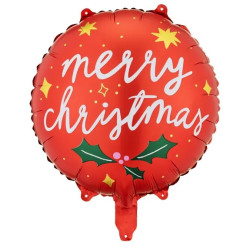 Foil balloon, Merry Christmas - red, 45 cm