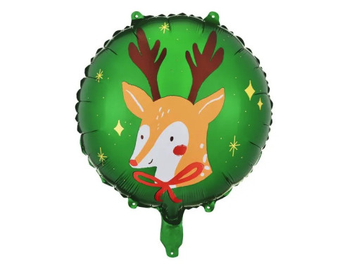 Foil balloon, Reindeer - green, 45 cm