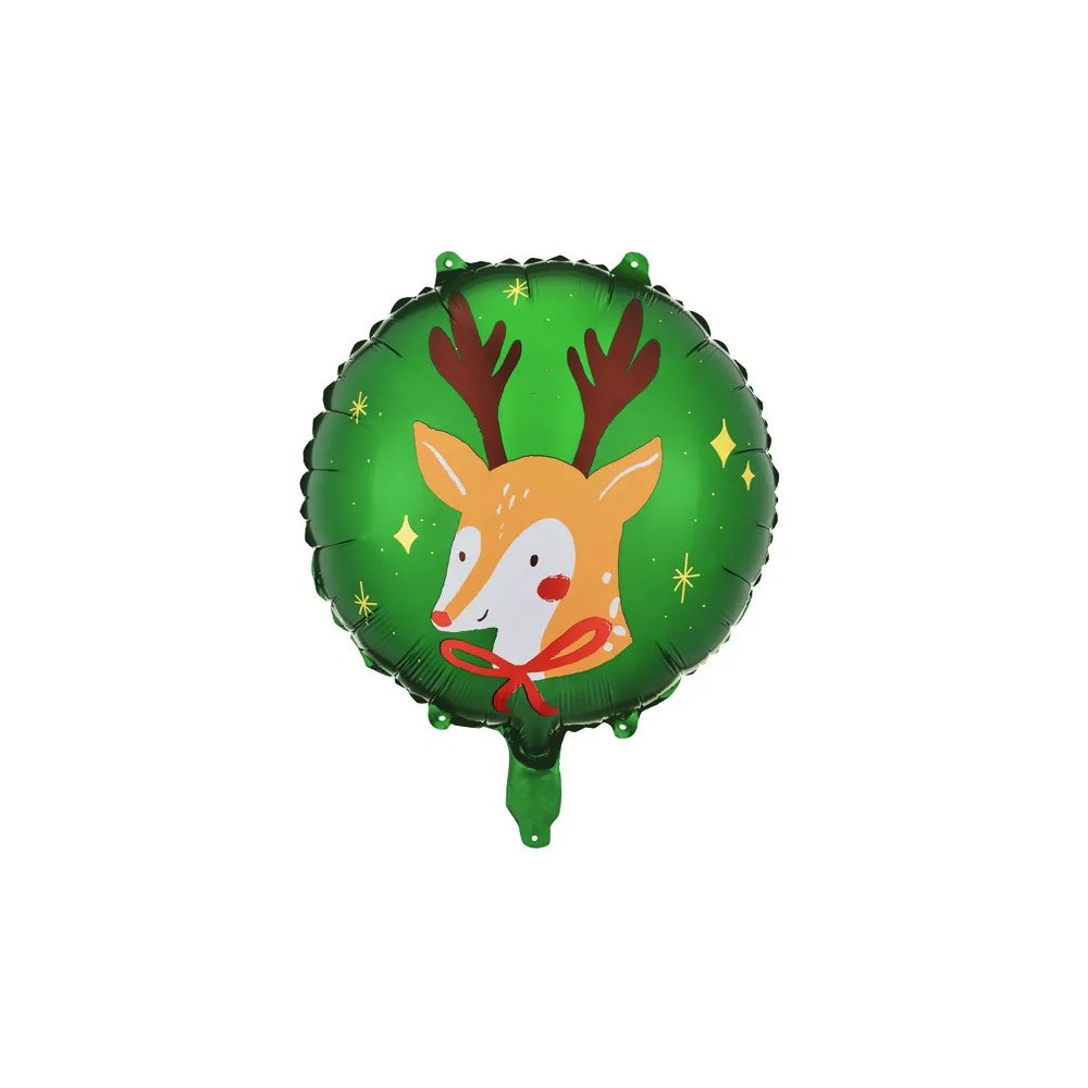Foil balloon, Reindeer - green, 45 cm