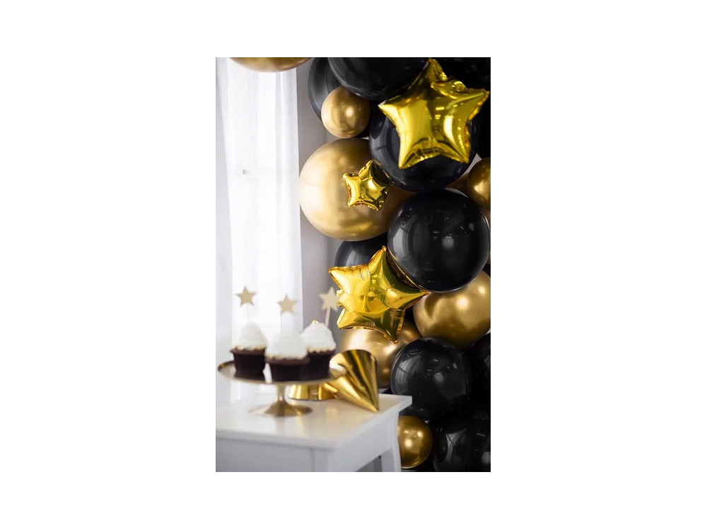 Foil balloons, Star - gold, 25 cm, 25 pcs.