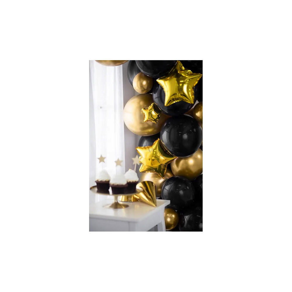 Foil balloons, Star - gold, 12 cm, 25 pcs.