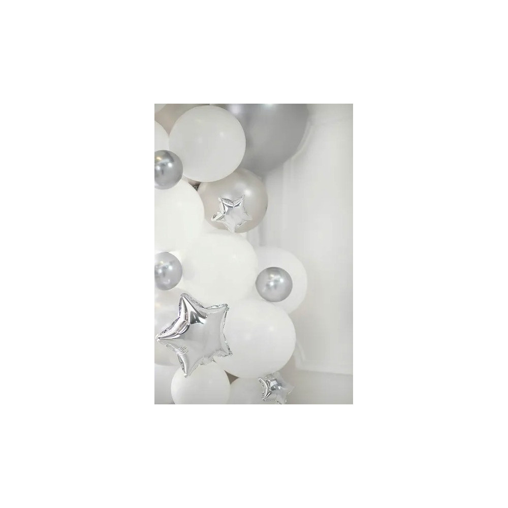 Foil balloons, Star - silver, 12 cm, 25 pcs.