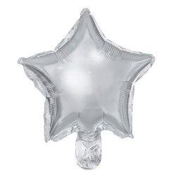 Foil balloons, Star - silver, 25 cm, 25 pcs.