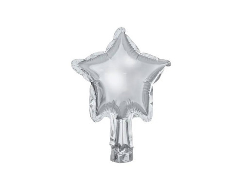 Balony foliowe, Gwiazdka - srebrne, 12 cm, 25 szt.