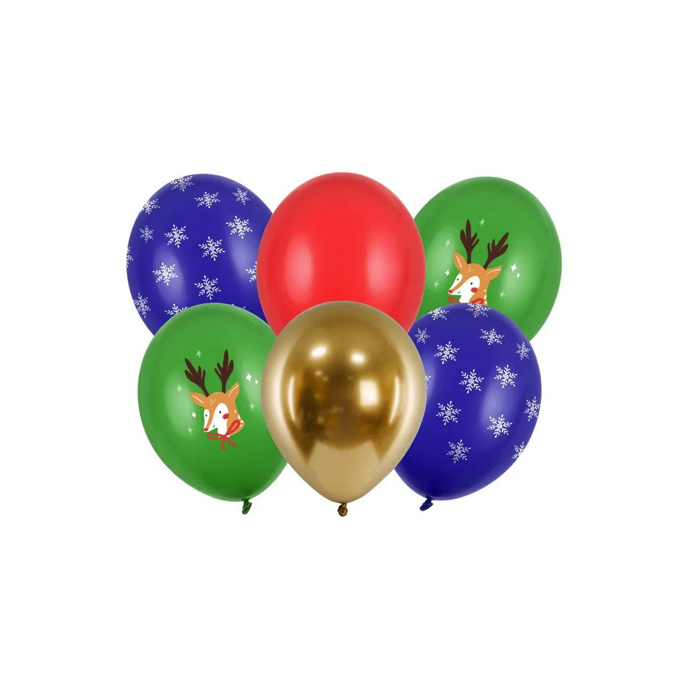 Latex balloons, Merry Christmas - 30 cm, 6 pcs.