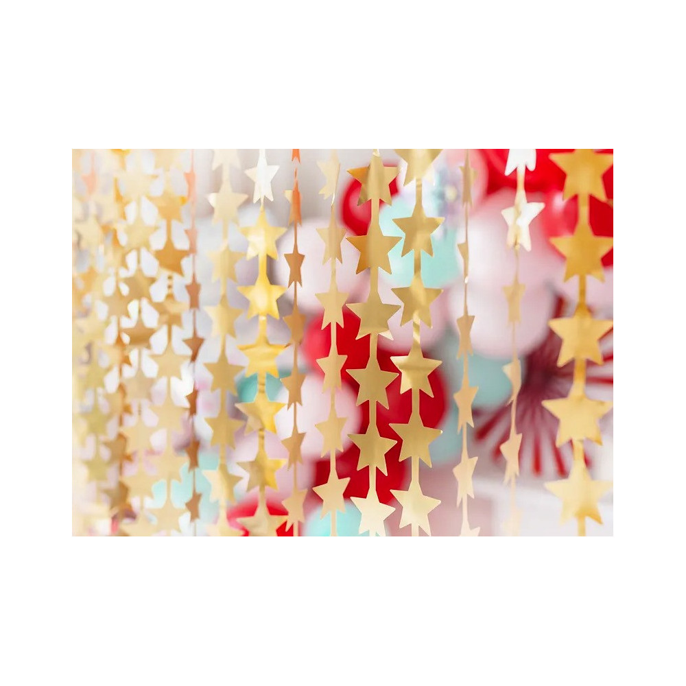 Christmas backdrop, Stars - gold, 100 x 245 cm