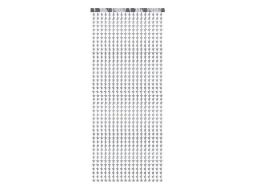 Kurtyna świąteczna, Gwiazdki - srebrna, 100 x 245 cm