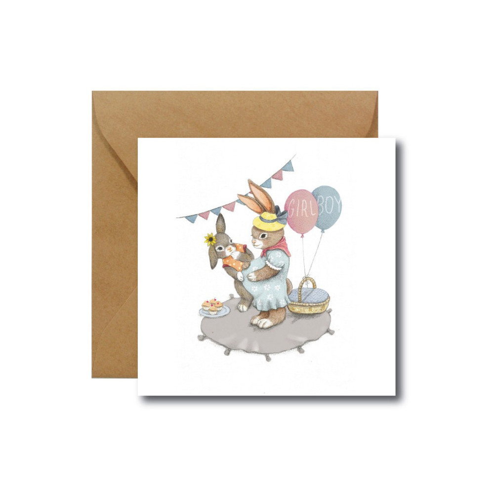 Greeting card - Hi Little - Baby Shower, 14,5 x 14,5 cm