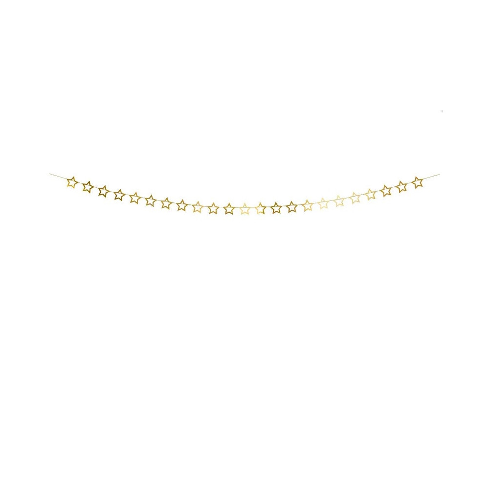 Girlanda papierowa Gwiazdki - złota, 10 cm x 3 m