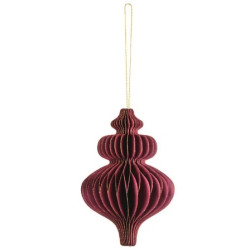 Paper honeycomb bauble, Icycle - burgundy, 10 x 15 cm
