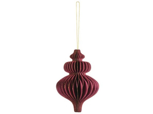 Paper honeycomb bauble, Icycle - burgundy, 10 x 15 cm