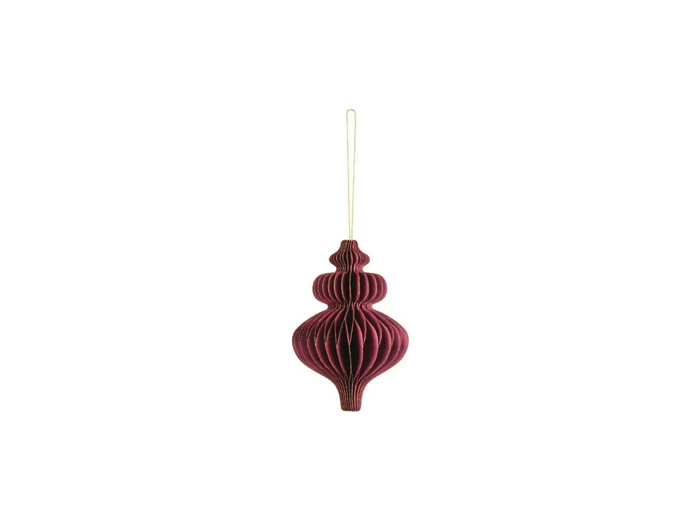 Paper honeycomb bauble, Icycle - burgundy, 10 x 15 cm