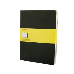 Set of Cahier Journals - Moleskine - Black, checkered, softcover, XL