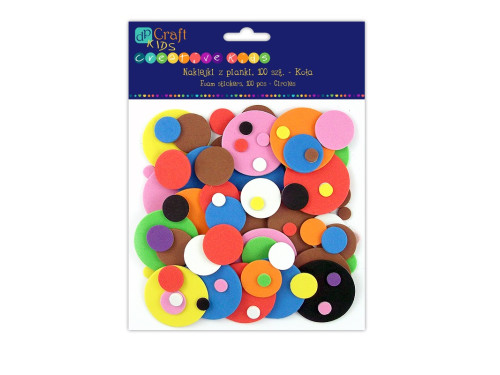Assorted Foam Stickers, 100 pcs - Circles