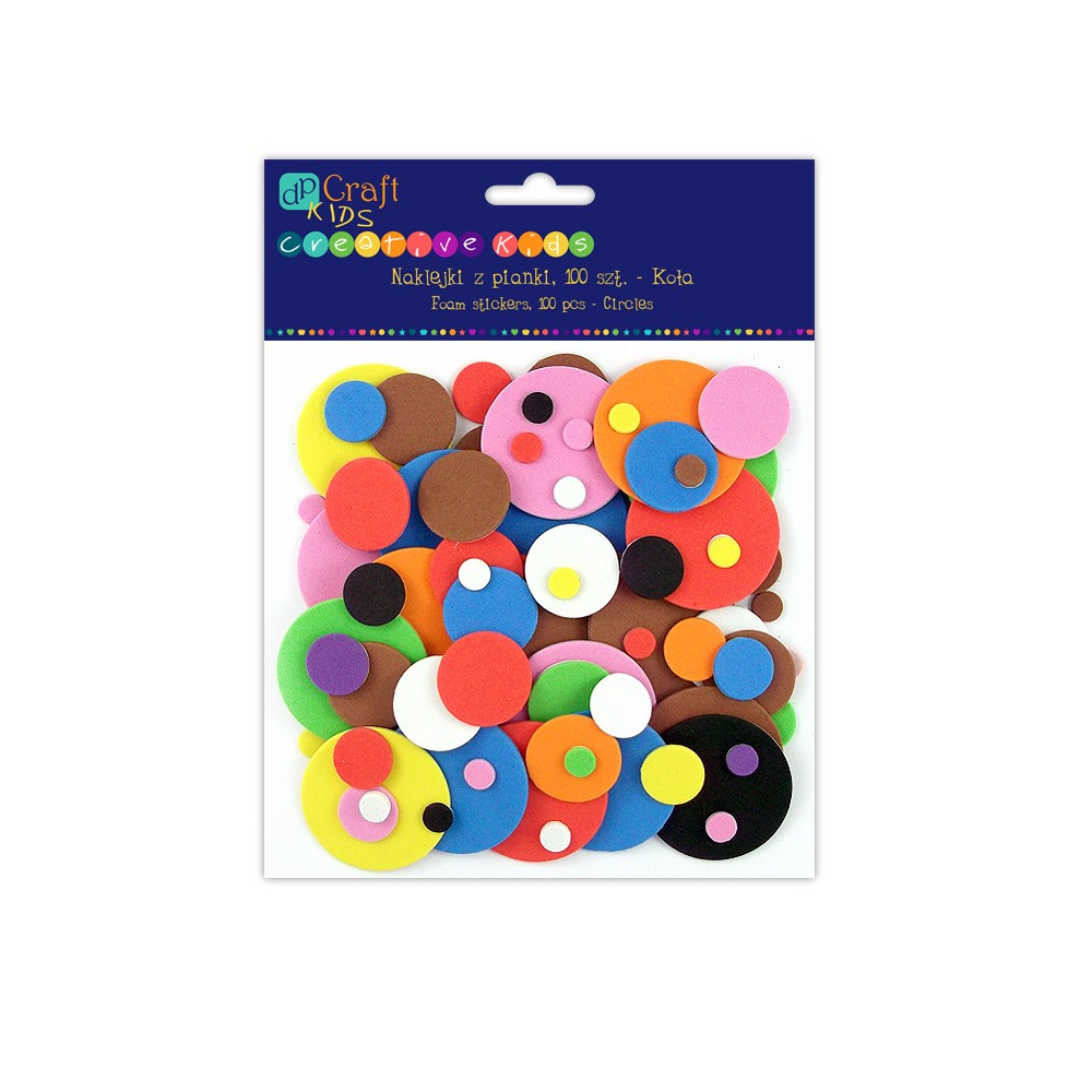 Assorted Foam Stickers, 100 pcs - Circles